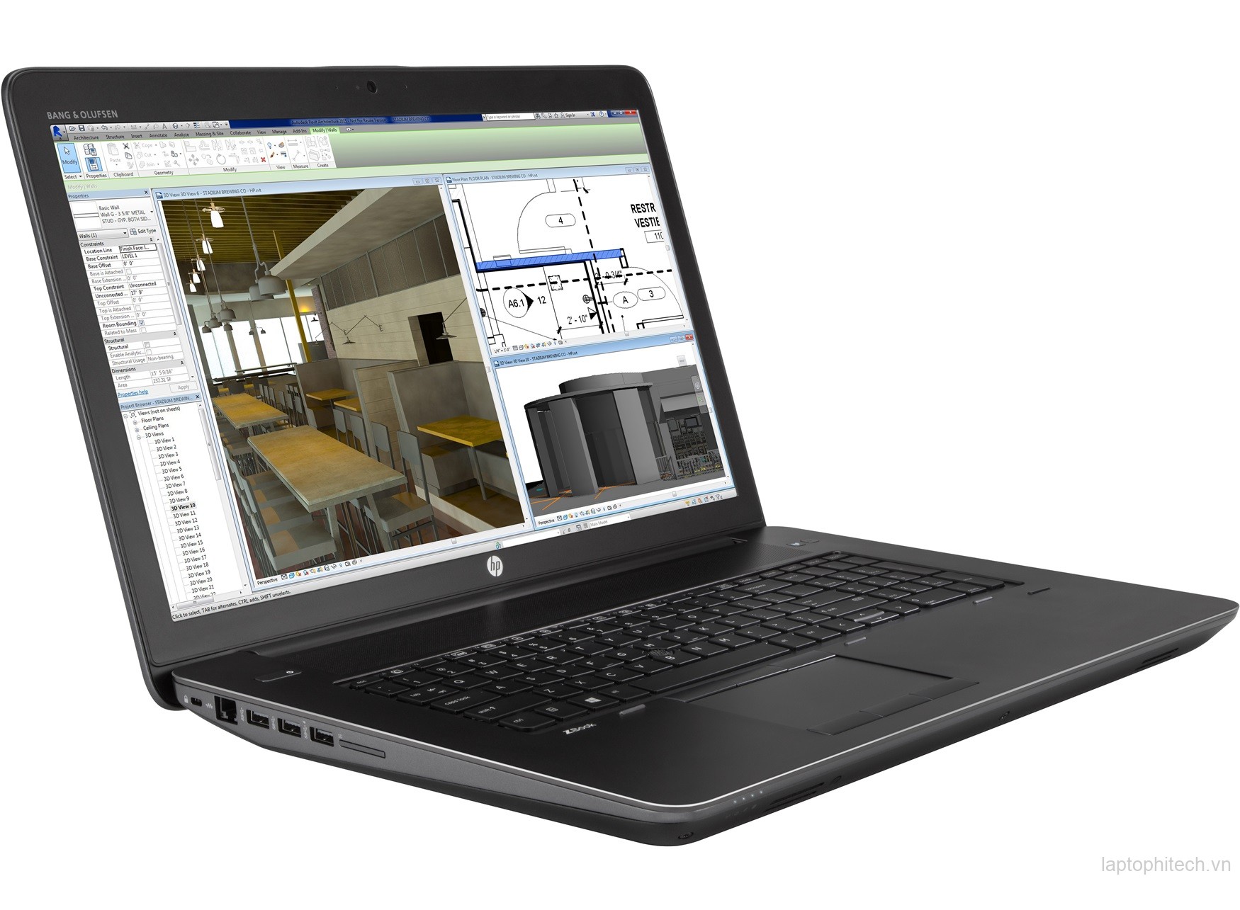 Laptop Cũ HP ZBook 17 G3 - Coi7* 6820HQ - Ram16Gb -  SSD 240GB - Nvidia Quadro M3000M - MH 17.3 Full HD 